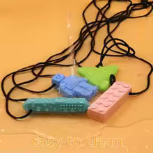 Sensory Chew Necklaces for Kids with Teething, ADHD, Autism, Biting Needs, Oral Motor Chewy Teether, Silicone Chewlery, BPA free silicone